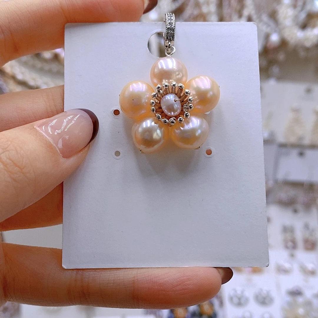 颈饰银S925镶嵌淡水珍珠