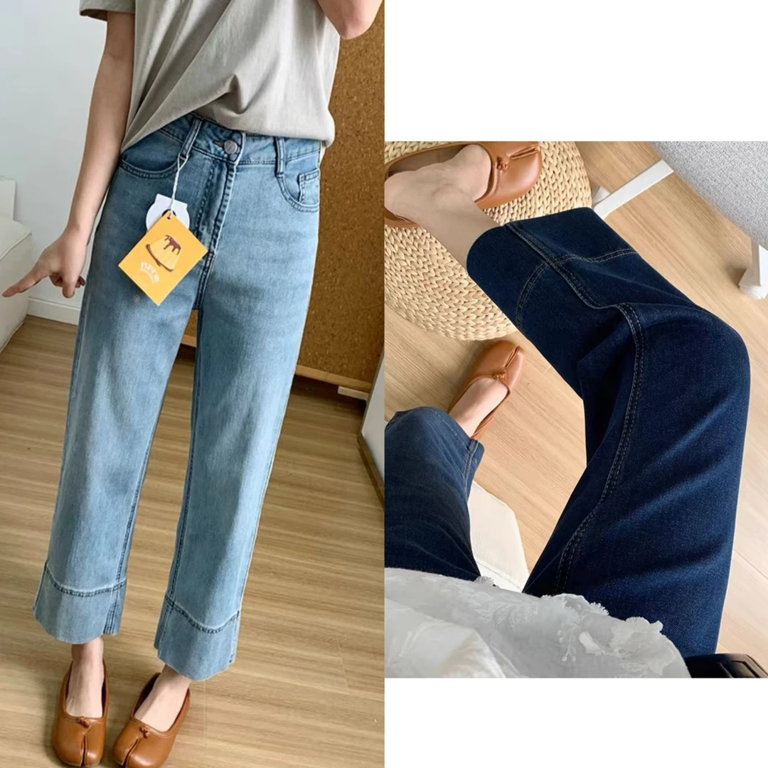 【褚培培自制】“布丁烟管裤”-薄薄薄-夏日窄腿高弹显瘦时尚牛仔裤女