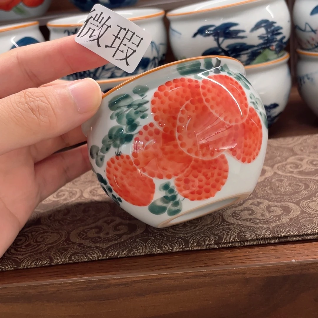 纯手绘釉下彩微瑕