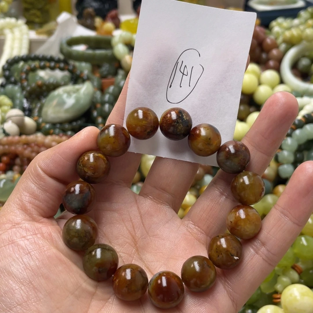 蛇纹石玉手链未镶嵌用****7