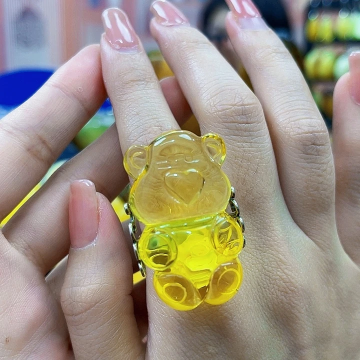 蜜蜡银S925镶嵌裸石戒指