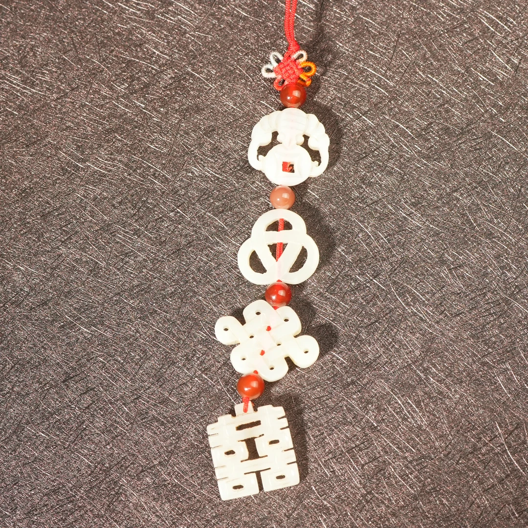 民国和田白玉杂宝纹饰佩【华豫之门】LLFF2502212034