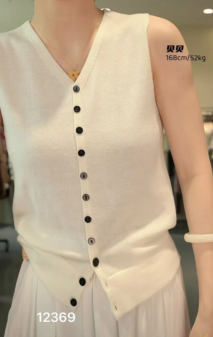 12369 （部分无水洗唛，介意慎拍）WANGDAN新款光面开衫马夹