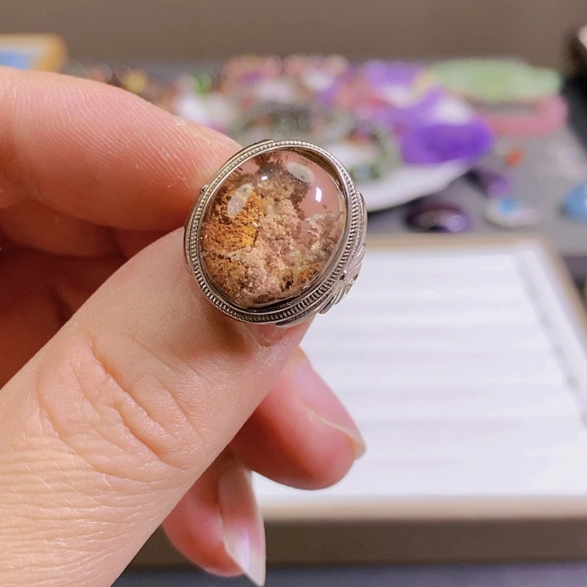 【闪购商品】烟晶戒指未镶嵌老****18×15mm戒指