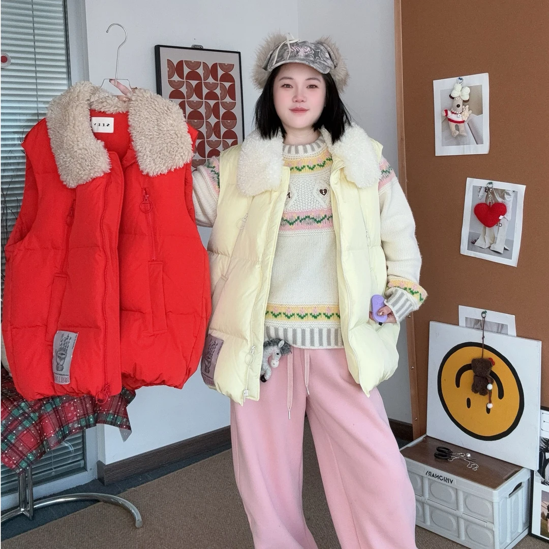 【新品】SERY红色立领廓形羽绒服毛领一手长秋冬外套保暖Coat