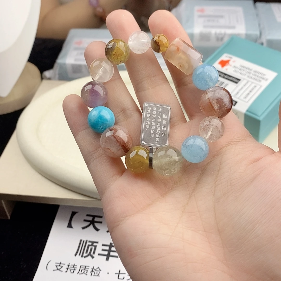 银S925镀金镶嵌手链水晶