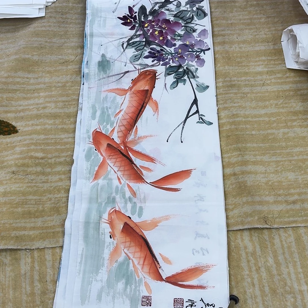 国画四尺对开横幅手绘原稿