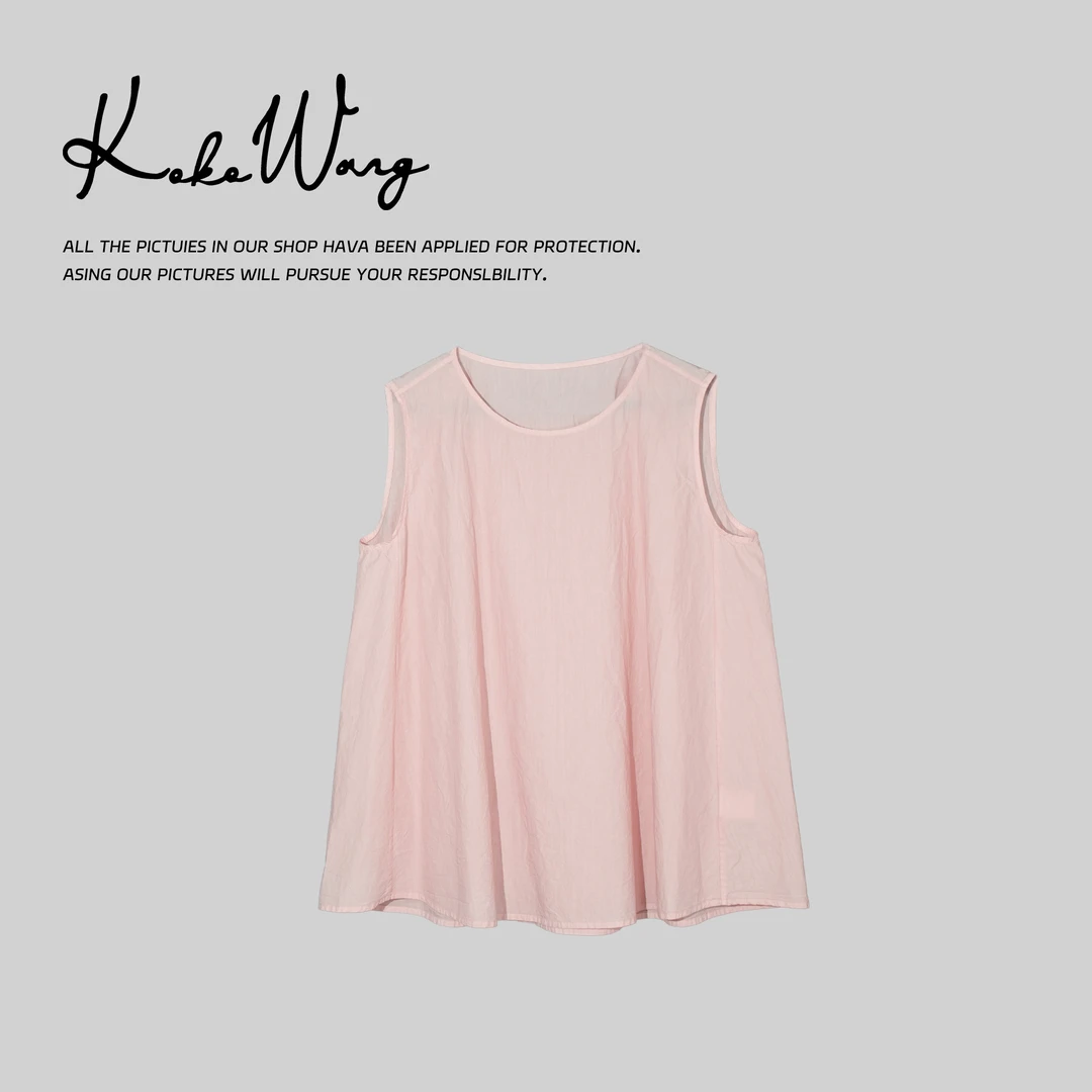 KOKO WANG夏季时尚气质轻薄纸棉百搭无袖背心上衣525705D01T42