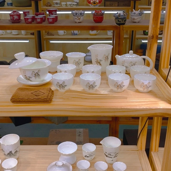 【不止】羊脂玉瓷茶具套装