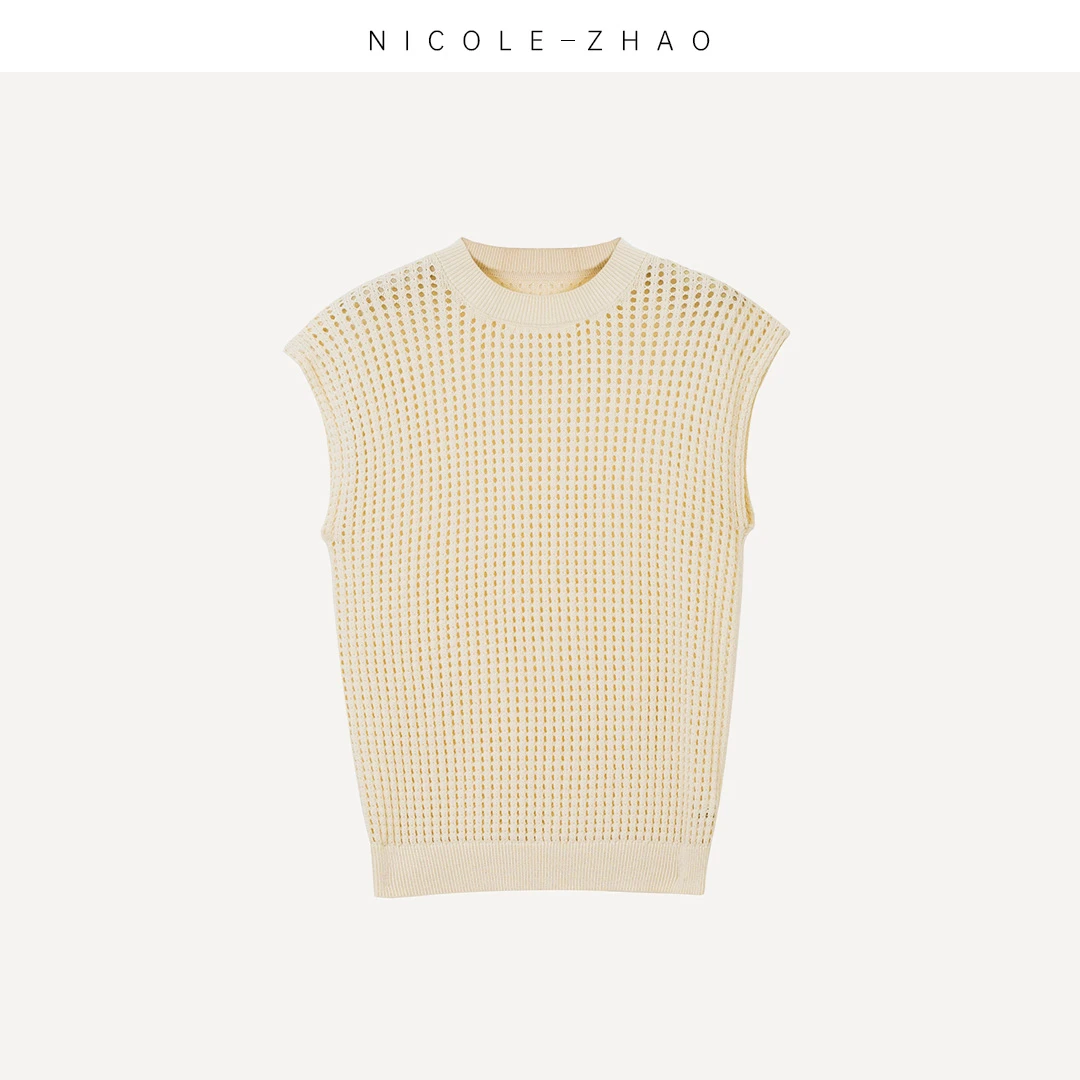 SE2054【贵姐NICOLE】高端设计师款早春新款套头无袖气质马甲毛