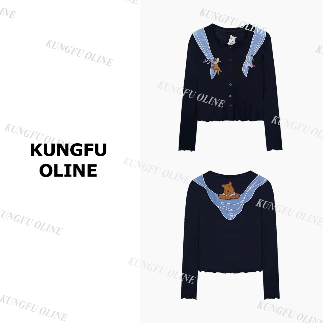 【格格】KT11-15秋季流光风天丝羊毛流行印花开衫T恤正肩