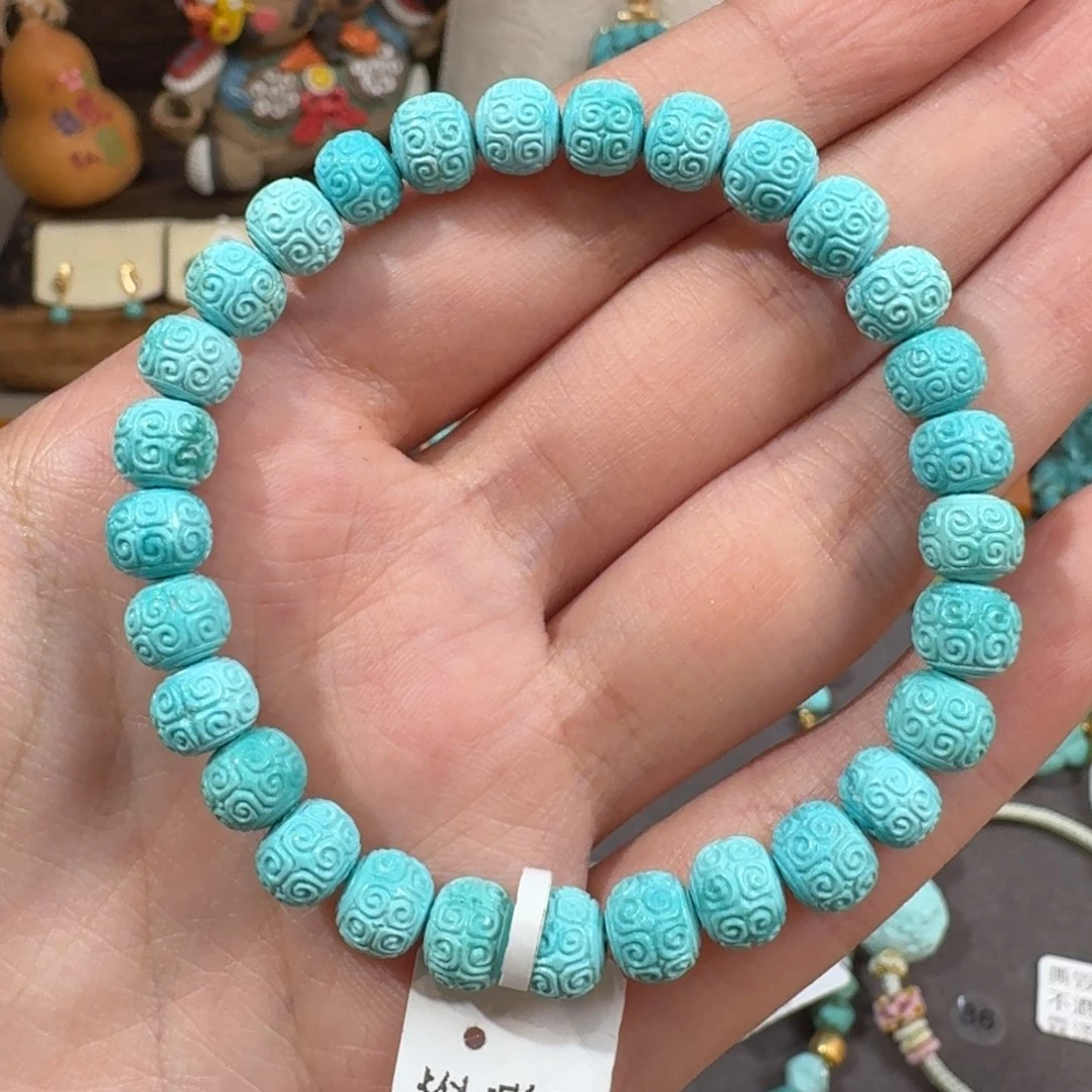 未镶嵌绿松石手串回纹珠