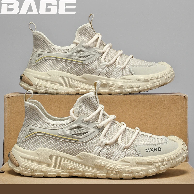 八哥男鞋防滑休闲透气网面鞋运动跑步青少年2025春季新款轻便潮鞋