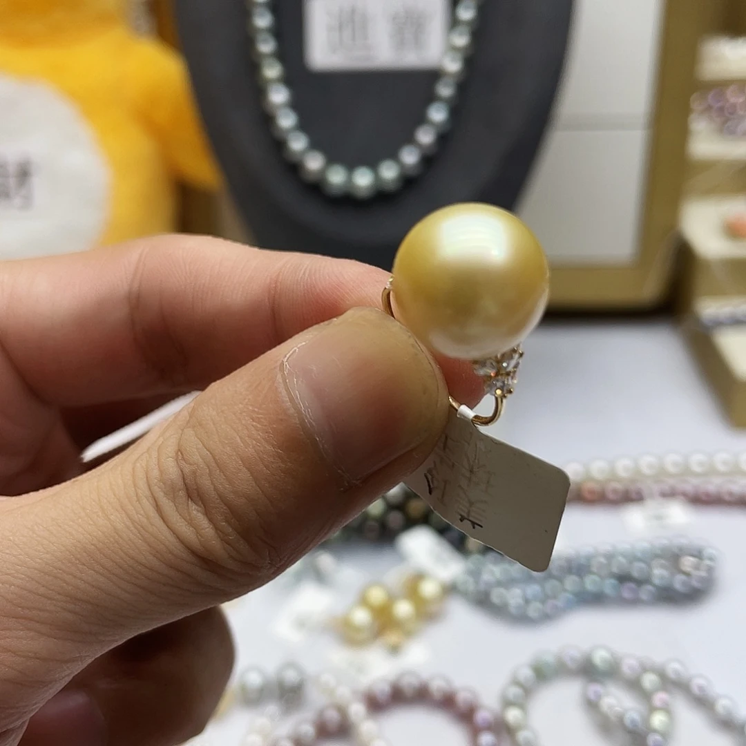 海水珍珠18K金镶嵌戒指