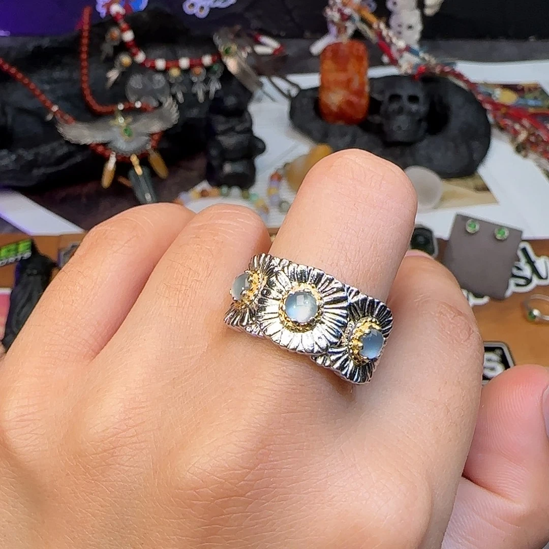 r***泽翡翠银S925镶嵌戒指