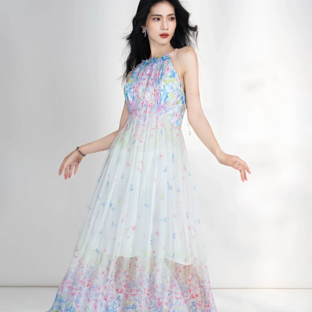 【宠粉专属】YINGCHOI真丝雪纺连衣裙32349