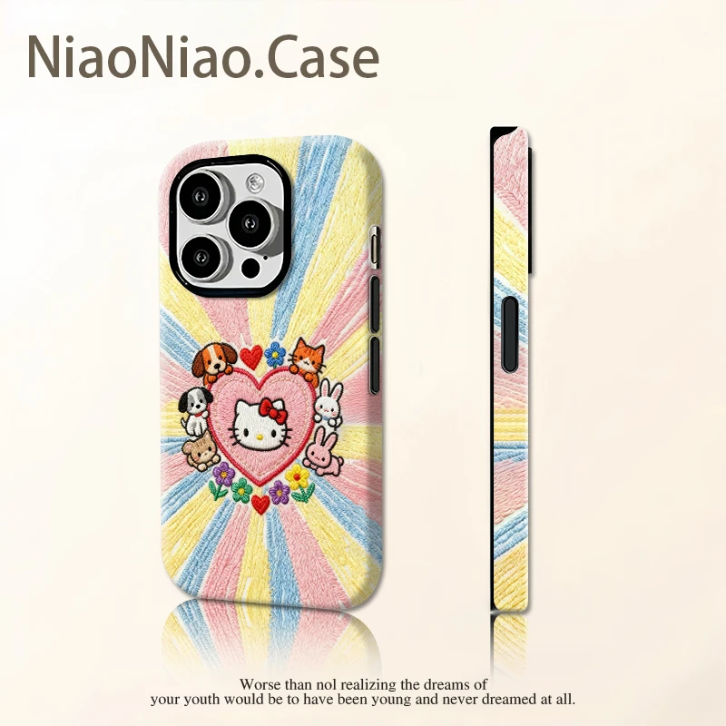 爱心小猫结适用于苹果iPhone17promax安卓小米OPPO华为二合一