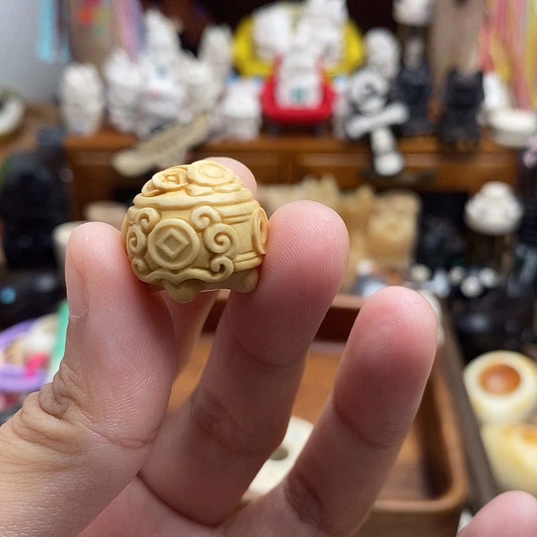 鹿骨把件c35聚宝盆三通