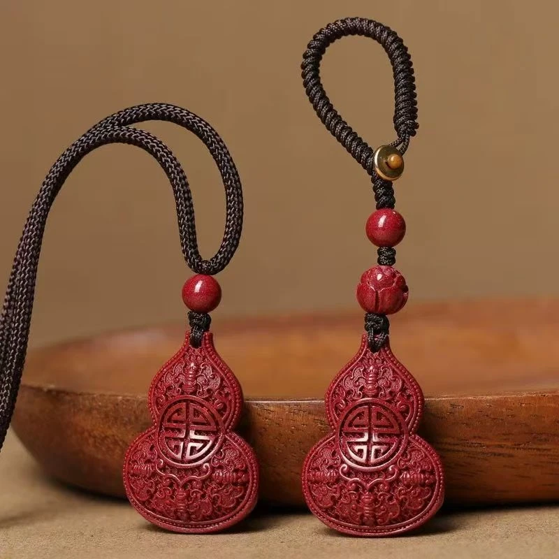 含辰砂工艺品正宗朱砂紫金砂福禄葫芦挂件本命年平安顺遂钥匙扣