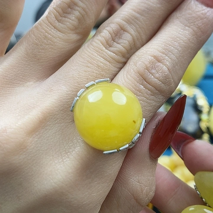 琥珀戒指未镶嵌戒指