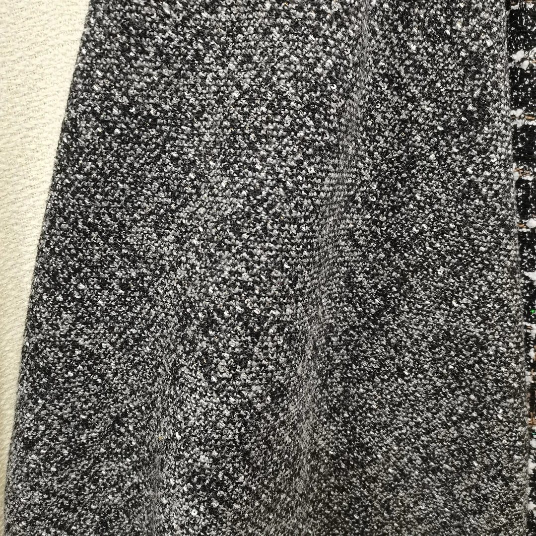 新款亮片小香风编织呢工艺外套面料高端套裙马甲裙布料