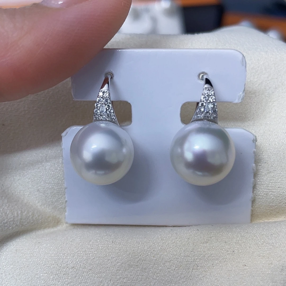 海水珍珠发饰18K金镶嵌澳白