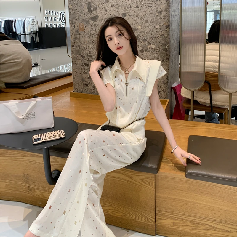 小香风时尚套装女夏季显瘦减龄气质高级感休闲短袖阔腿裤两件套