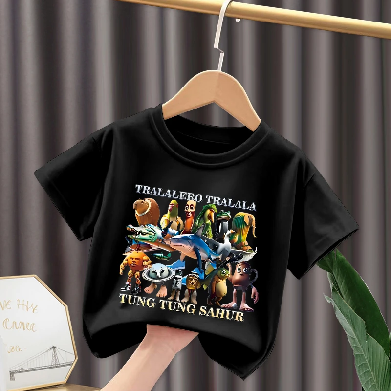 美国山海经通通哥木棍人童装潮牌衣服儿童服装男童短袖T恤打底衫