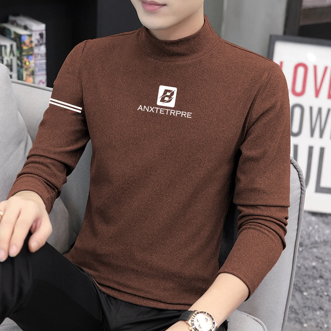 新款半高领德绒打底衫男女秋冬季ins内搭简约修身百搭长袖t恤上衣