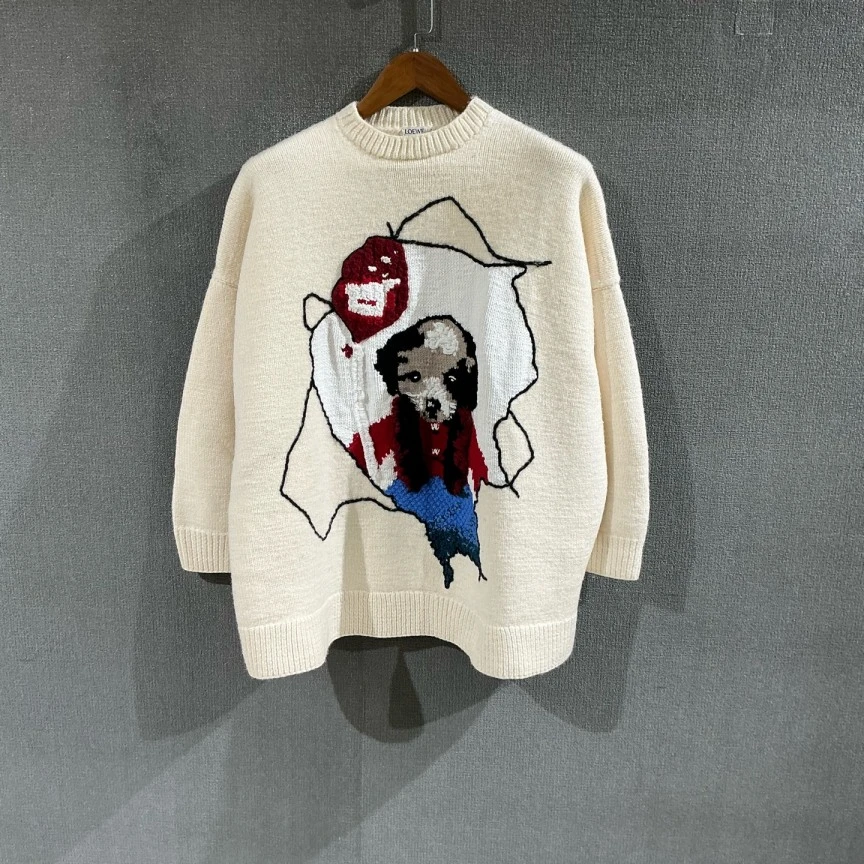 99新 LOEWE/罗意威 （pm）小狗针织羊毛毛衣 m码/1813