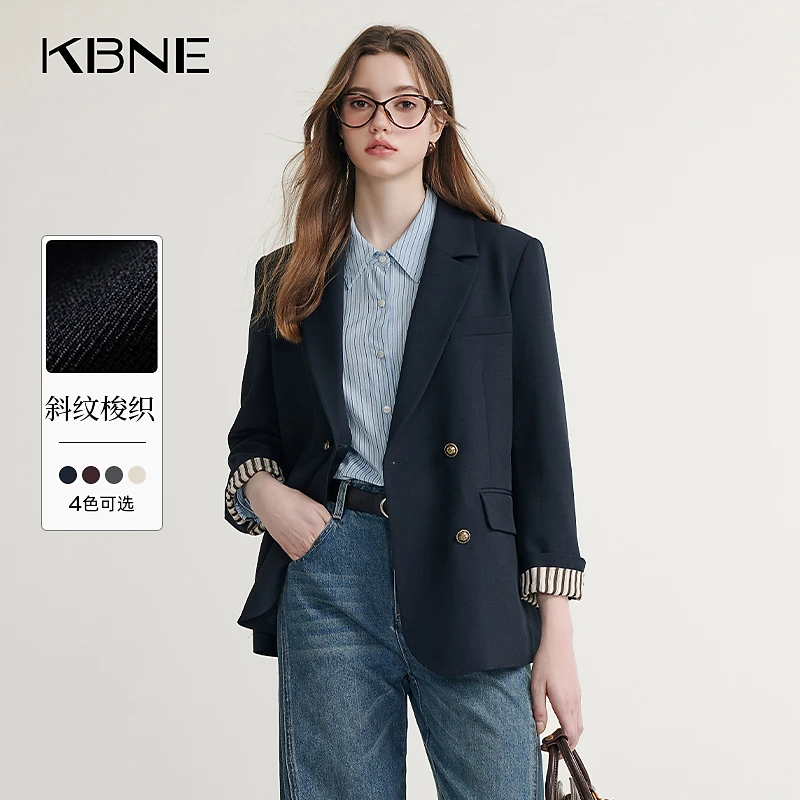 KBNE西装套装女2025春季新款爆款洋气斜纹通勤高级感西服小个子
