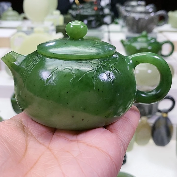 未镶嵌和田玉挂件茶壶120ml（微瑕）