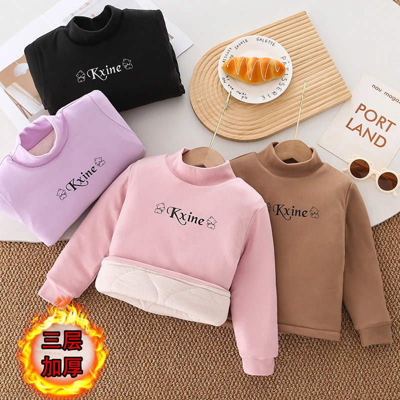 儿童棉袄秋冬款三层加厚棉衣男女童内搭校服神器宝宝保暖套头上衣