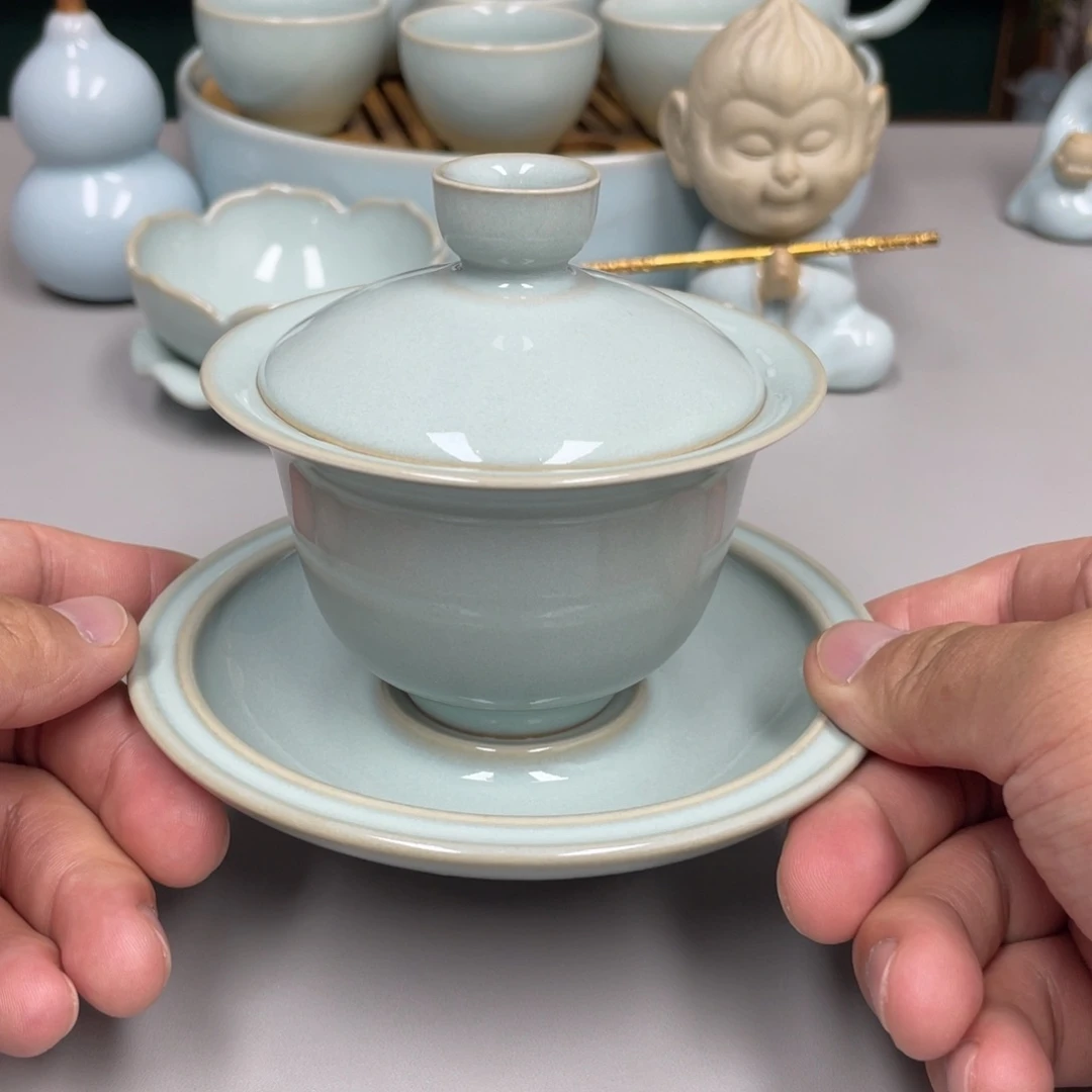 瓷天青色三才元宝赵林老师