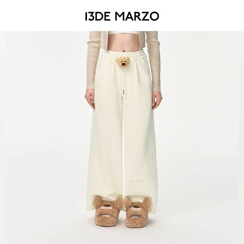 13DE MARZO阔腿卫裤时尚百搭简约Cleanfit直筒休闲裤高智淡人穿搭