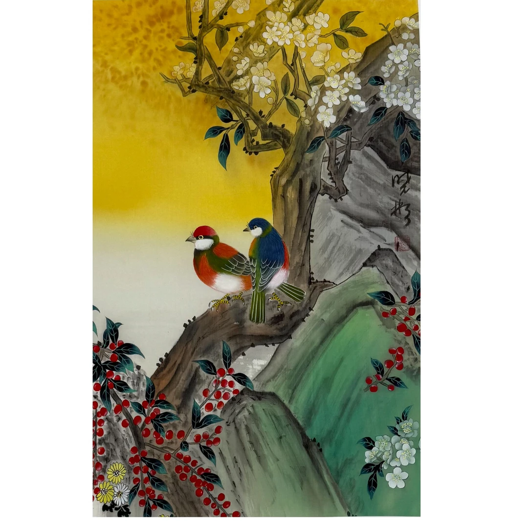戴总专属——王晓彬老师2.7平尺丝绢花鸟作品