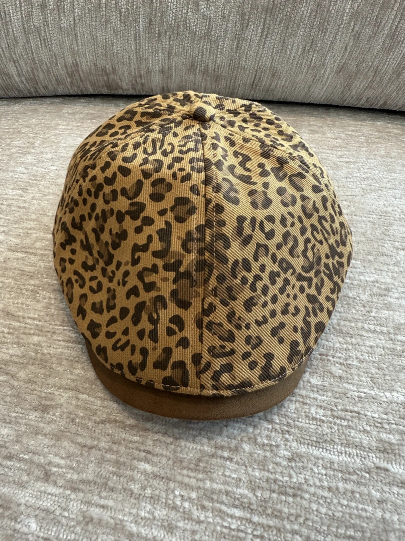 美式复古豹纹帽 小允姐姐2025新款气质时尚高级美式复古豹纹帽