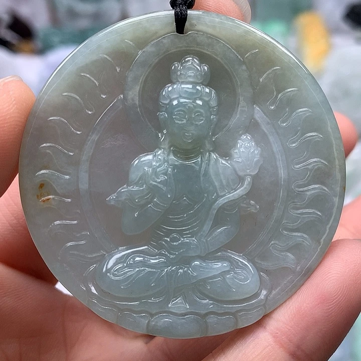 翡翠未镶嵌颈饰大势至菩萨福利