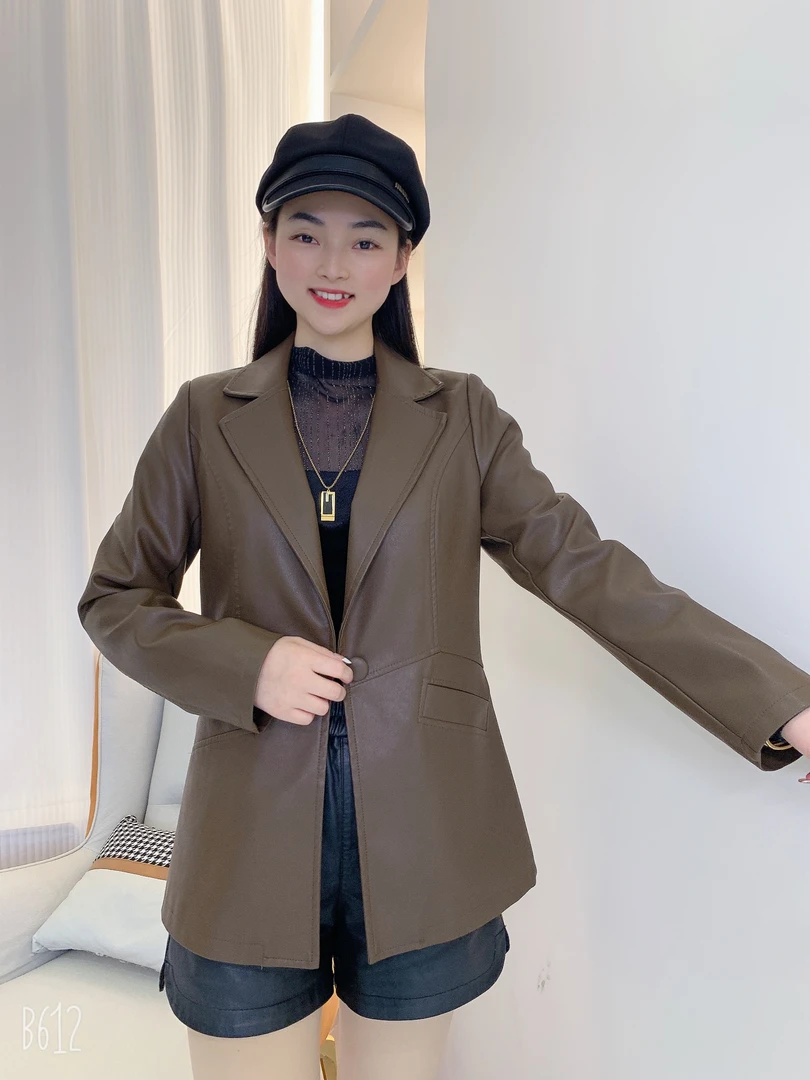 【反季专享】 2025新款气质皮衣外套女皮西服