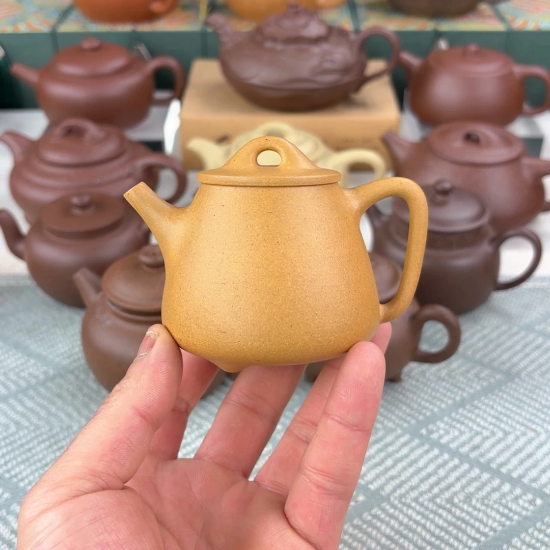 紫砂茶壶微瑕 慎拍 高石瓢 黄段 130cc
