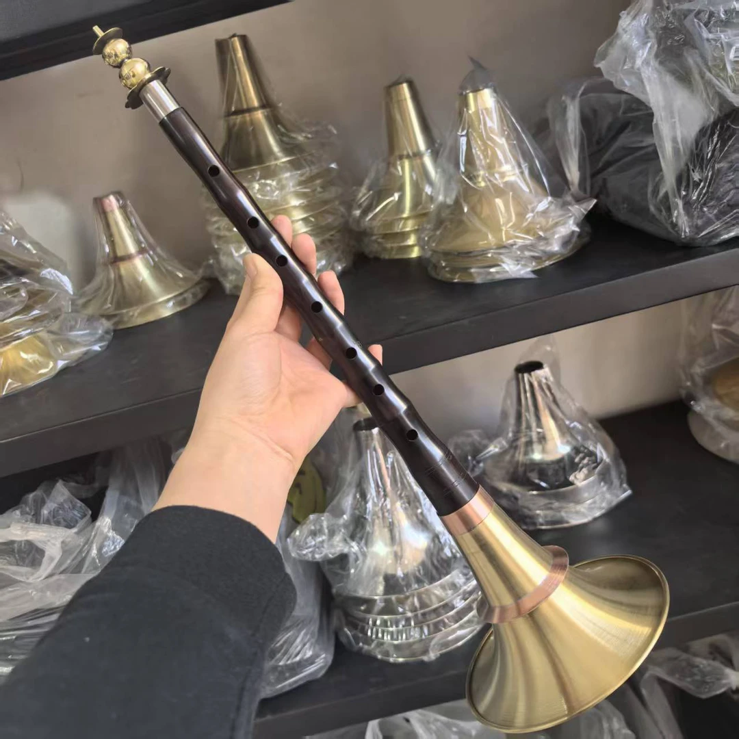 降B调唢呐 葫芦芯子紫铜箍黄铜碗平均孔