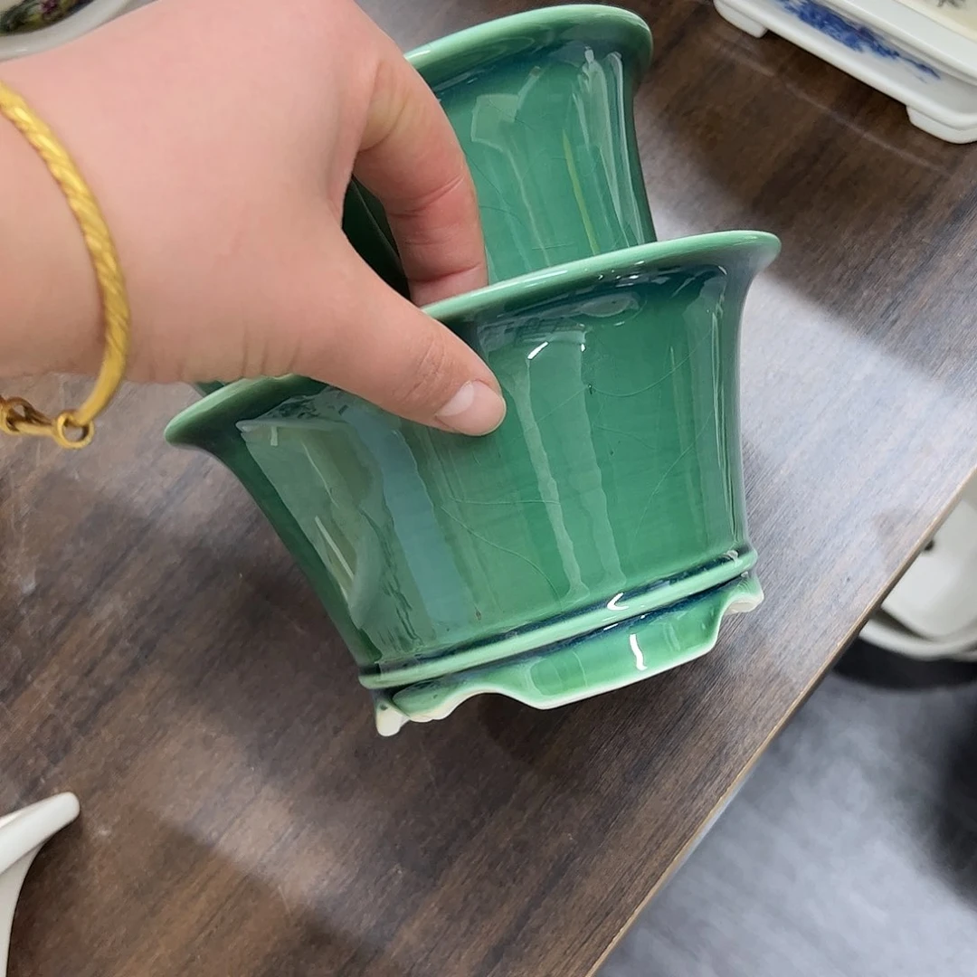 紫砂花盆秦**月814号微瑕2个16/9cm