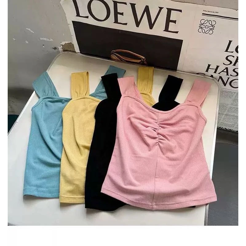 大码纯欲胖mm辣妹风修身吊带内搭打底上衣外穿女1113