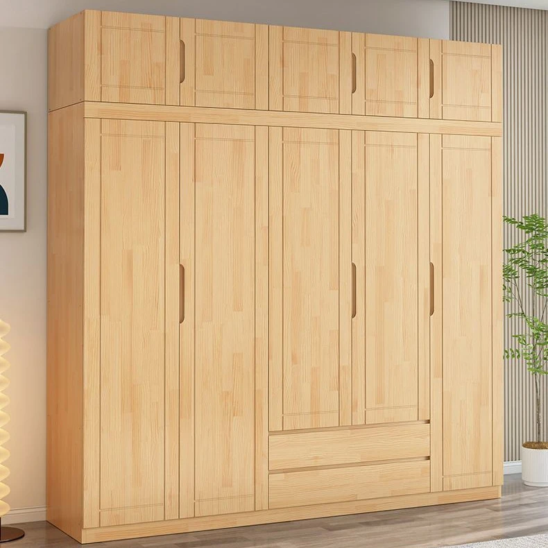 2025新款全实木衣柜家用卧室小户型定制对开门衣柜出租房儿童衣橱