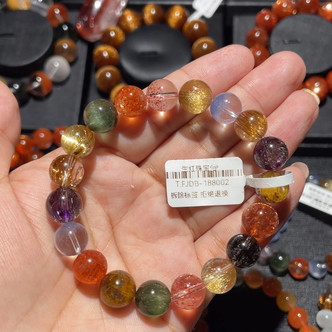 水晶手链未镶嵌发晶多宝10mm左右