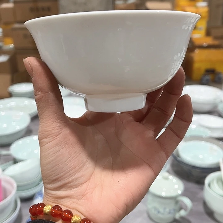 瓷片云白4.75英寸米饭碗六个包邮
