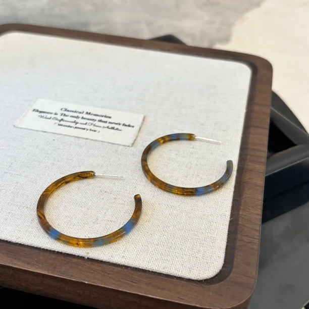 铜合金耳饰 C型豹纹耳环EH2937