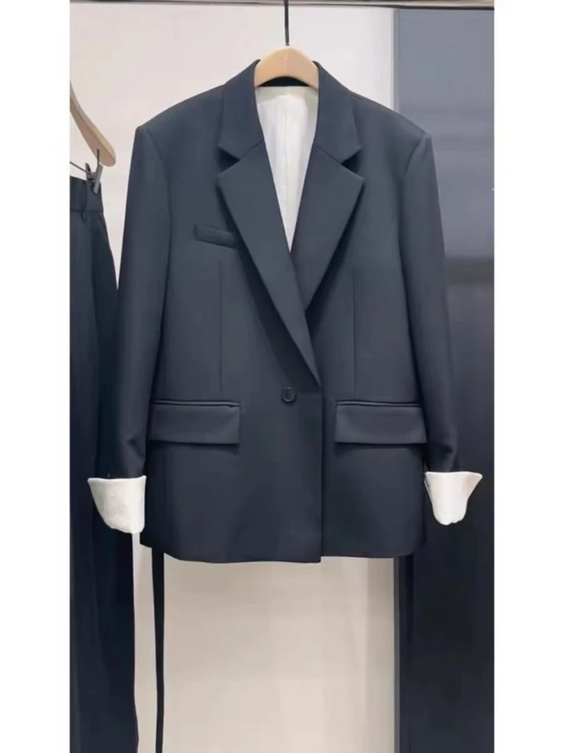 大码春季新款韩式个性拼接袖显瘦时尚高级感小西装