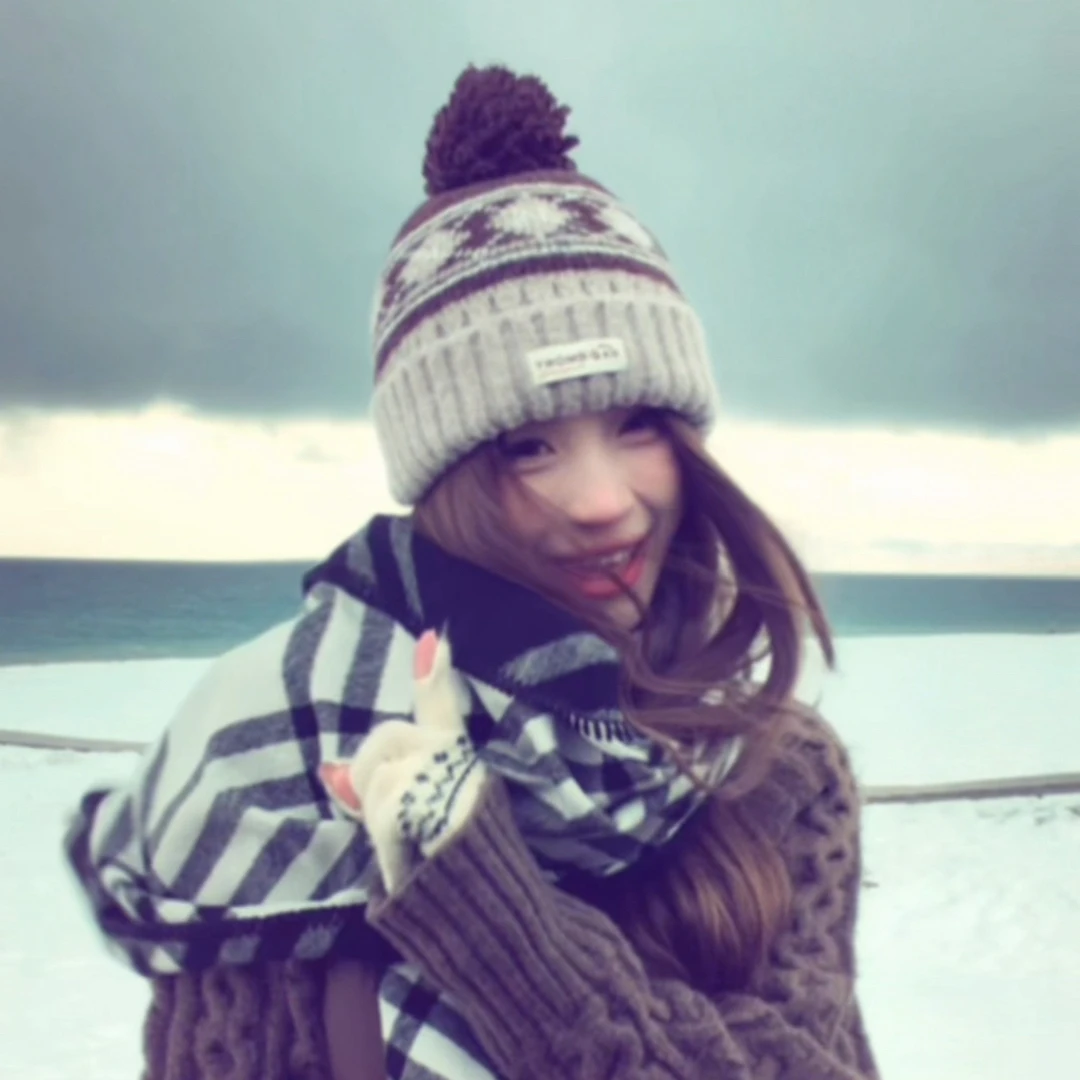 冬季复古费尔岛风加厚保暖护耳毛线帽女时尚百搭