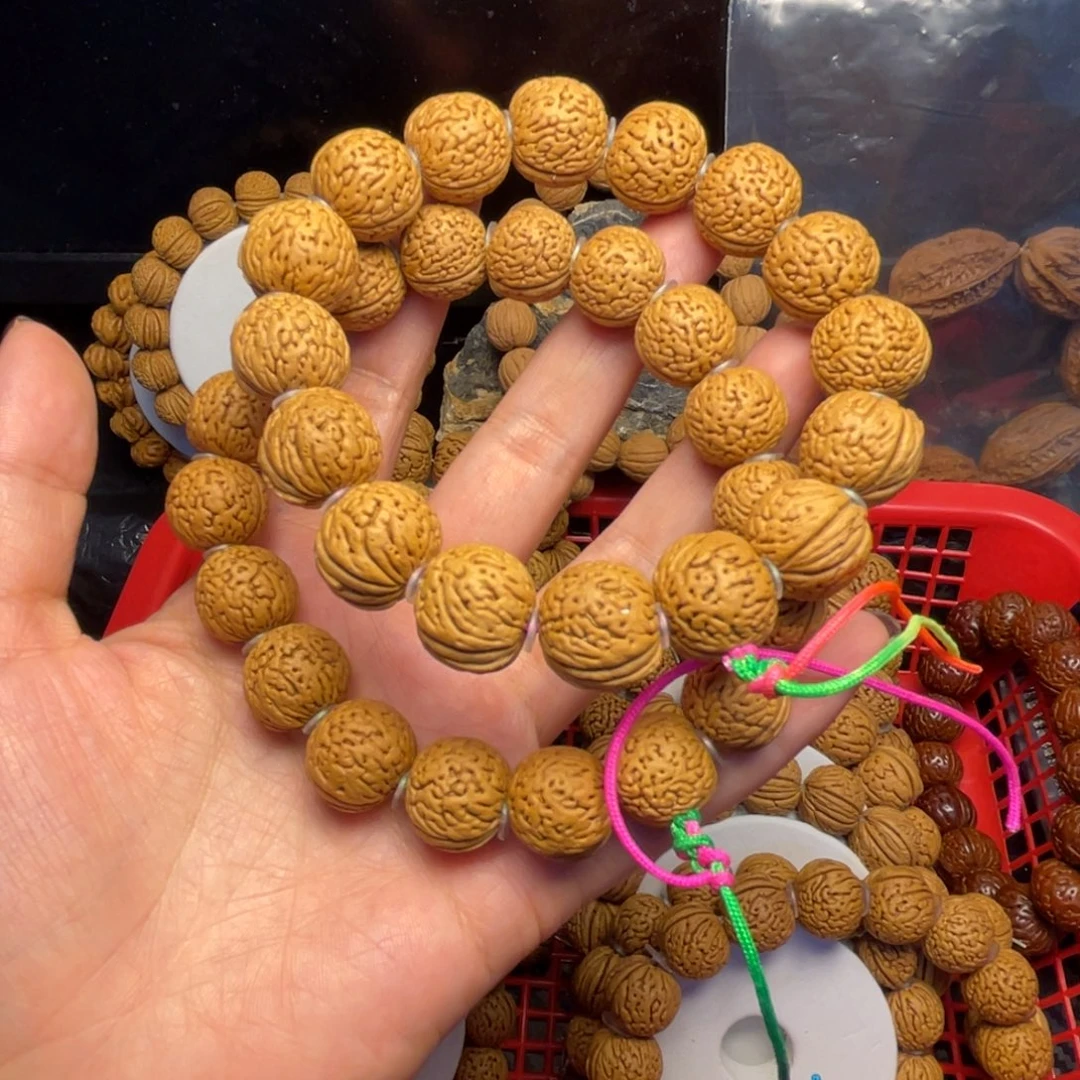 桃木把***透桃核手串17+15+桃核手串